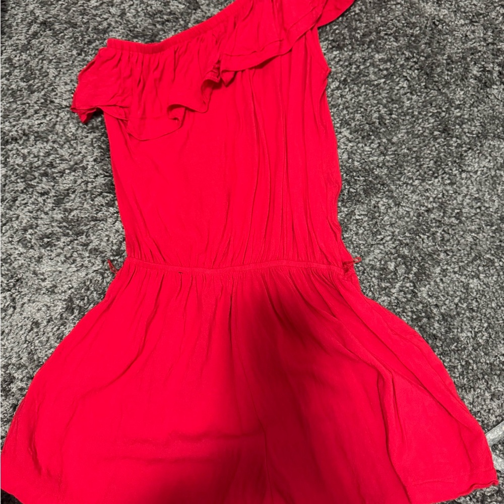 Stylish Red One-Shoulder Kids Dress